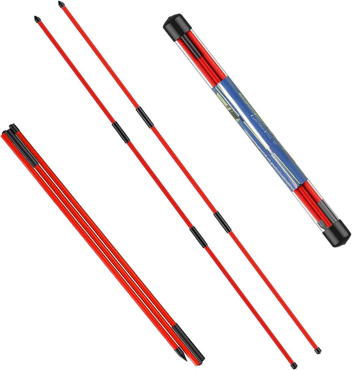 Golf Alignment Sticks - Golf Oefenhulp - Golf Swing Verbeteren - Opvouwbaar Glasvezel Ontwerp - 123cm - Rood