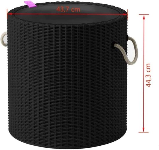 Koelbox bijzettafel - Kruk tafel - Dranken koel houden - Dubbelwandige isolatie - 437 cm - Antraciet — afbeelding 5