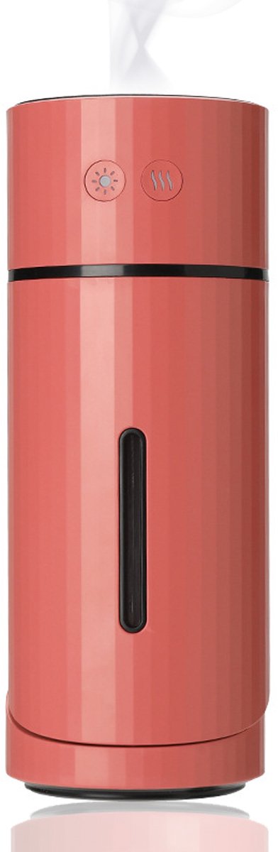 Draagbare luchtbevochtiger, compact model met koude nevel en verstelbare hoek, 260 ml waterreservoir, USB-voeding, ledverlichting in 7 kleuren & automatische uitschakeling – voor slaapkamer, thuis, kantoor