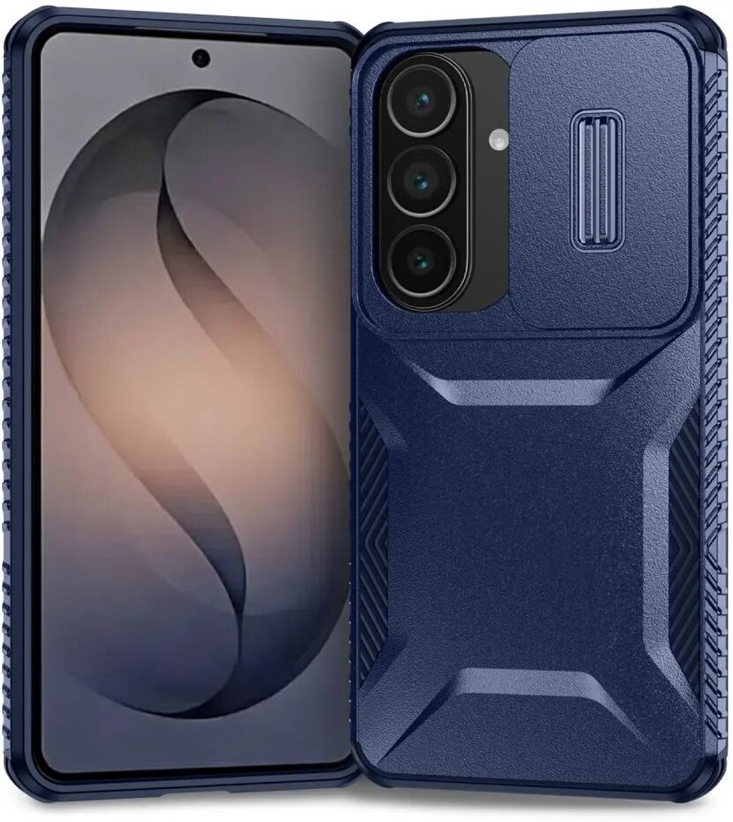 Hoesje Geschikt voor Samsung Galaxy S26 | Back Cover met Camera Slider | Schokbestendige Case | Camera Cover | Stevig | Blauw