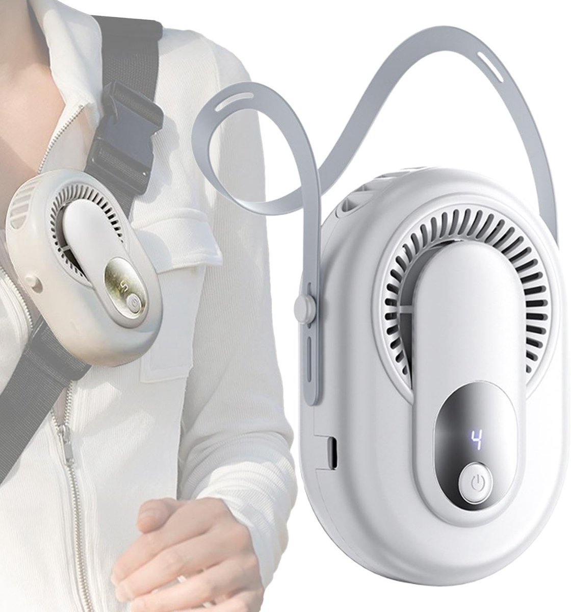 Oplaadbare tailleclipventilator - 14500 RPM koelventilator voor de riem, draagbaar koeluitrusting voor kamperen, vissen en vakmensen
