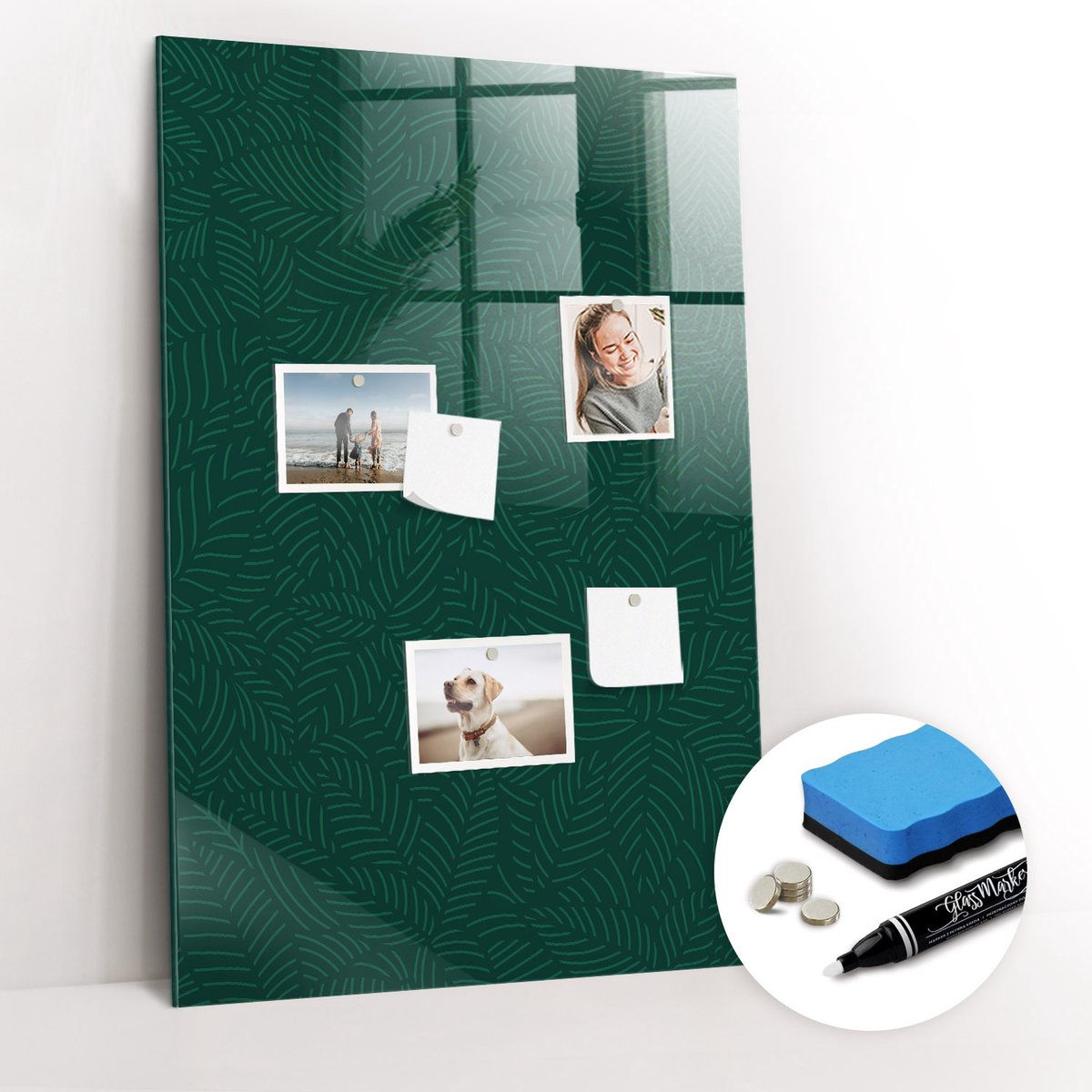 Tulup Whitebord - Bladpatroonlijnen - 60 x 90 cm - Groente Magneetbord Design - Gratis 5 Sterke Magneten + Whiteboard Marker & Wisser - Interieur Accessoires Kantoor - Memobord Keuken - Productiviteit Tools