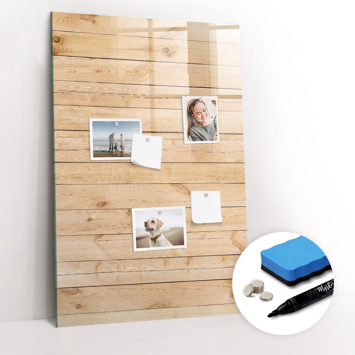 Tulup Whitebord - Lichtpanelen - 60 x 90 cm - Bruin Magnetisch Bord - Gratis 5 Sterke Magneten + Whiteboard Marker & Wisser - Moderne Wanddecoratie - Magnetisch Bord - Organiseer Je Bureau