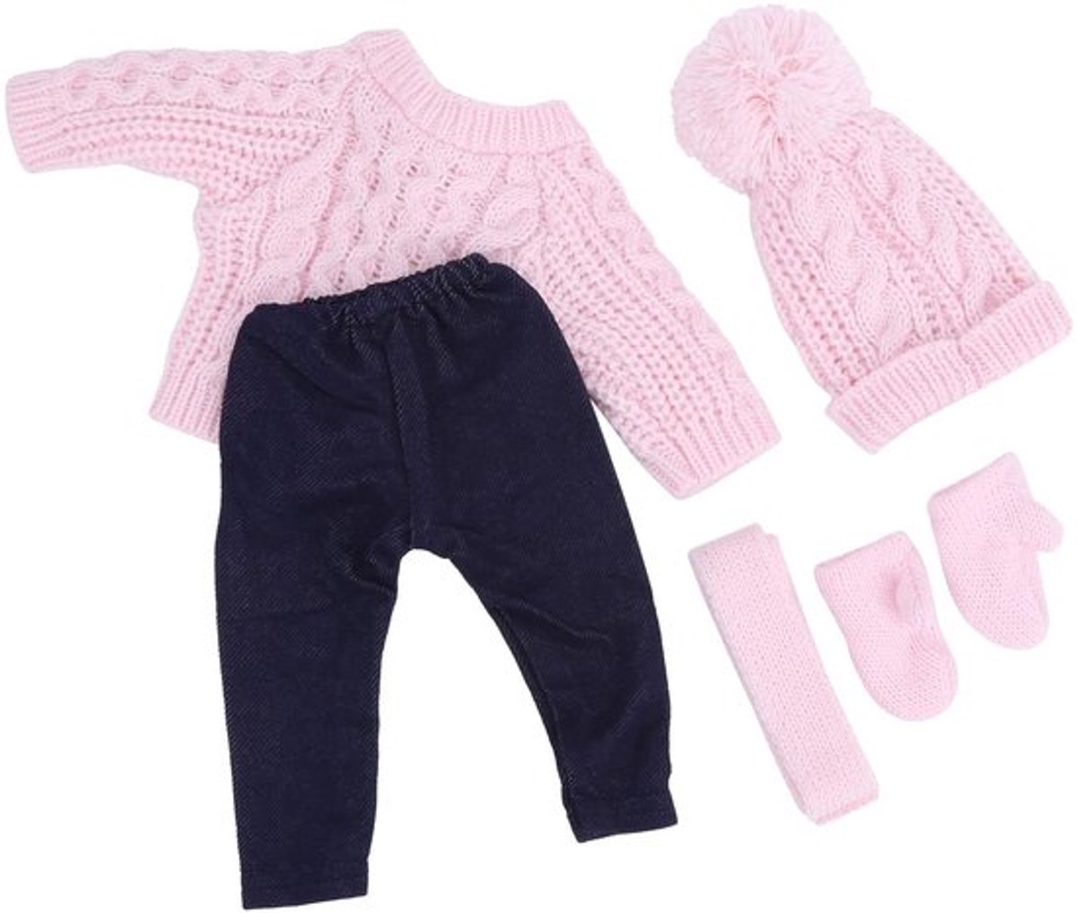 Store_7 - Poppenkleding - Popaccessoires - Lichtroze trui en broek