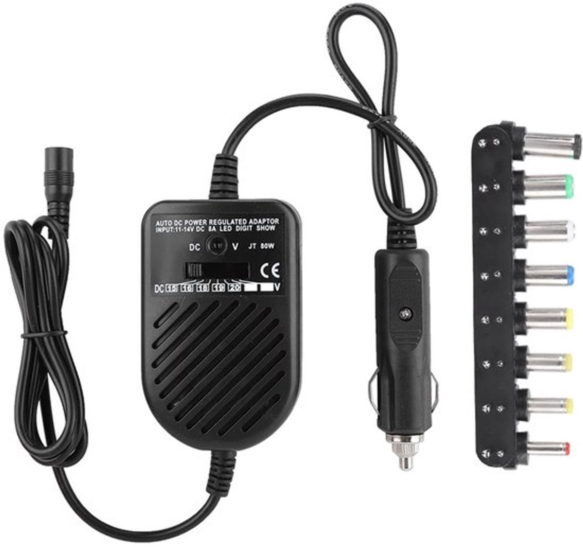 SPHProducts - Universele 80W DC Laptoplader - Auto Oplader