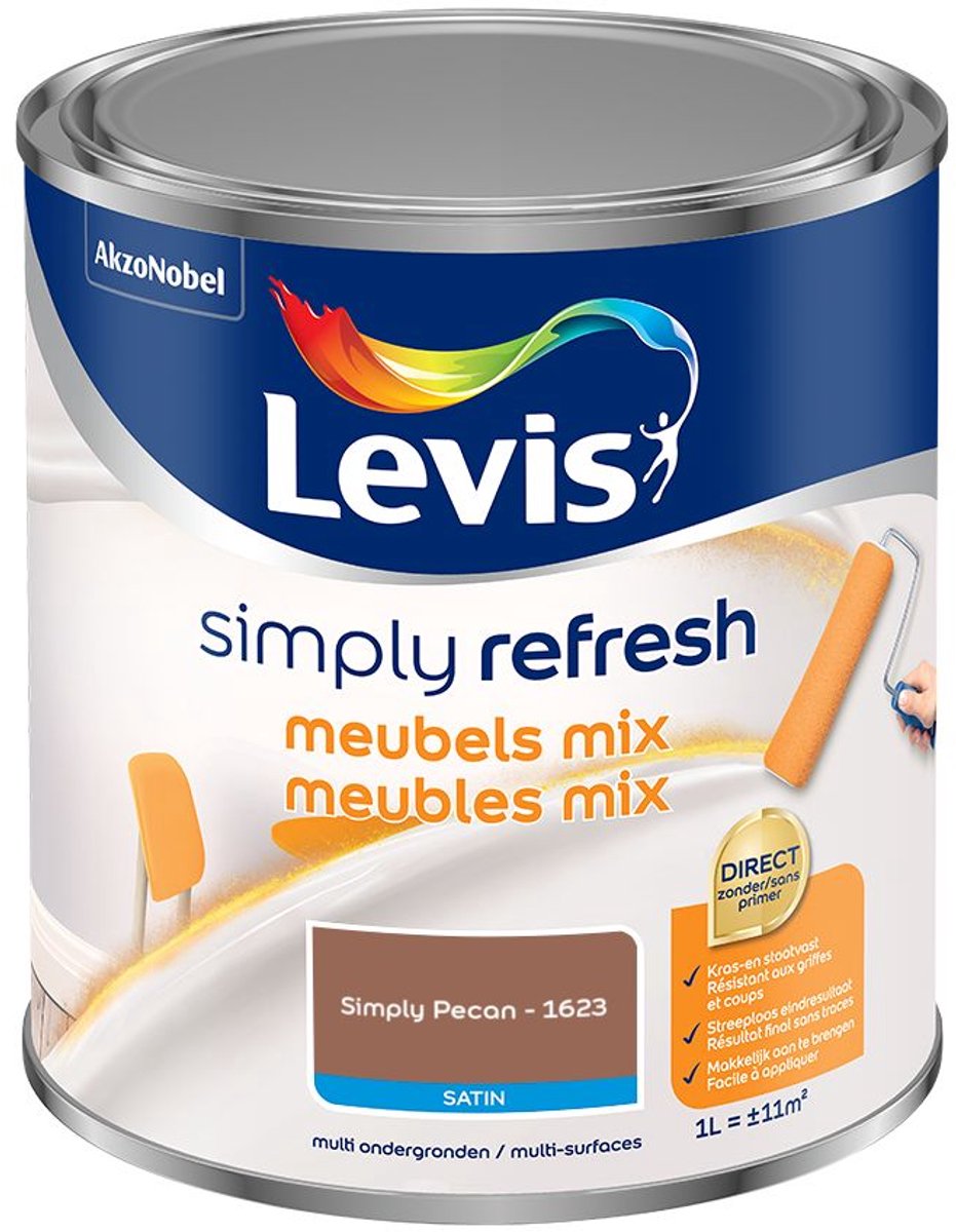 Levis - Simply Refresh Meubels Satin Mix - Simply Pecan - Mengverf - 1 L
