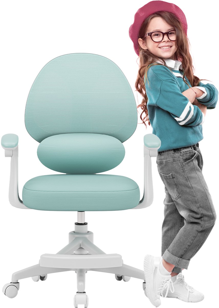 Mark Adler Junior 4.5 Kinderbureaustoel - Ergonomische Kinder Bureau Stoel met Voetsteun - Verstelbaar & Comfortabel - Blauw