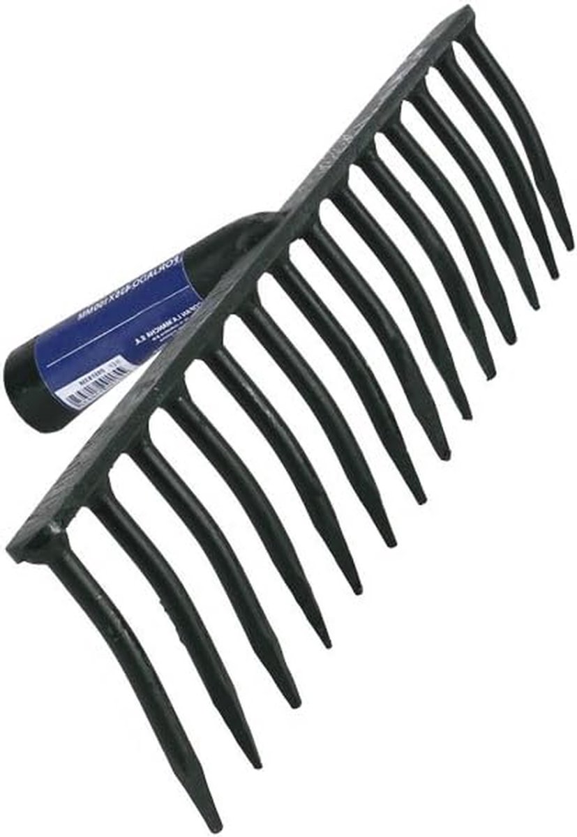 Gesmede hark - Tuinhark 14 tanden - Tuinonderhoud - Extra stevig gesmeed - 435 x 100 mm - Metaal