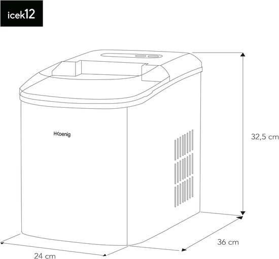 IJsmachine voor 12 kg ijsblokjes per dag - Compact & Draagbaar IJsmaker - 2 Formaten van Merkloos — afbeelding 4
