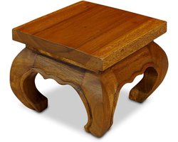 Opium Tafel - Bijzettafel Hout - Decoratief Gebruik - Handgemaakt Uniek Stuk - Medium Formaat - Bruin