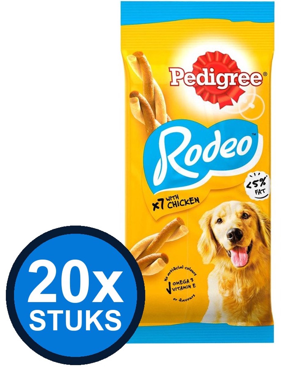 20x Pedigree - Rodeo Kip - Hondenvoer Snacks - 123 g