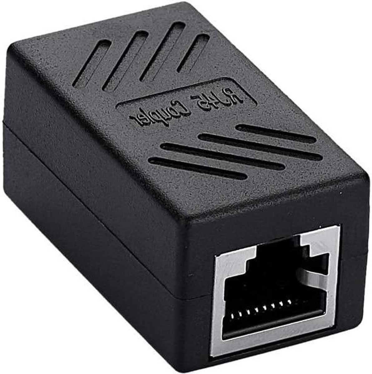 RJ45 Koppeling Connector - Ethernet Verlengstuk - Netwerk Uitbreiden - Vergulde Contacten - 96 x 84 x 22 cm - Zwart