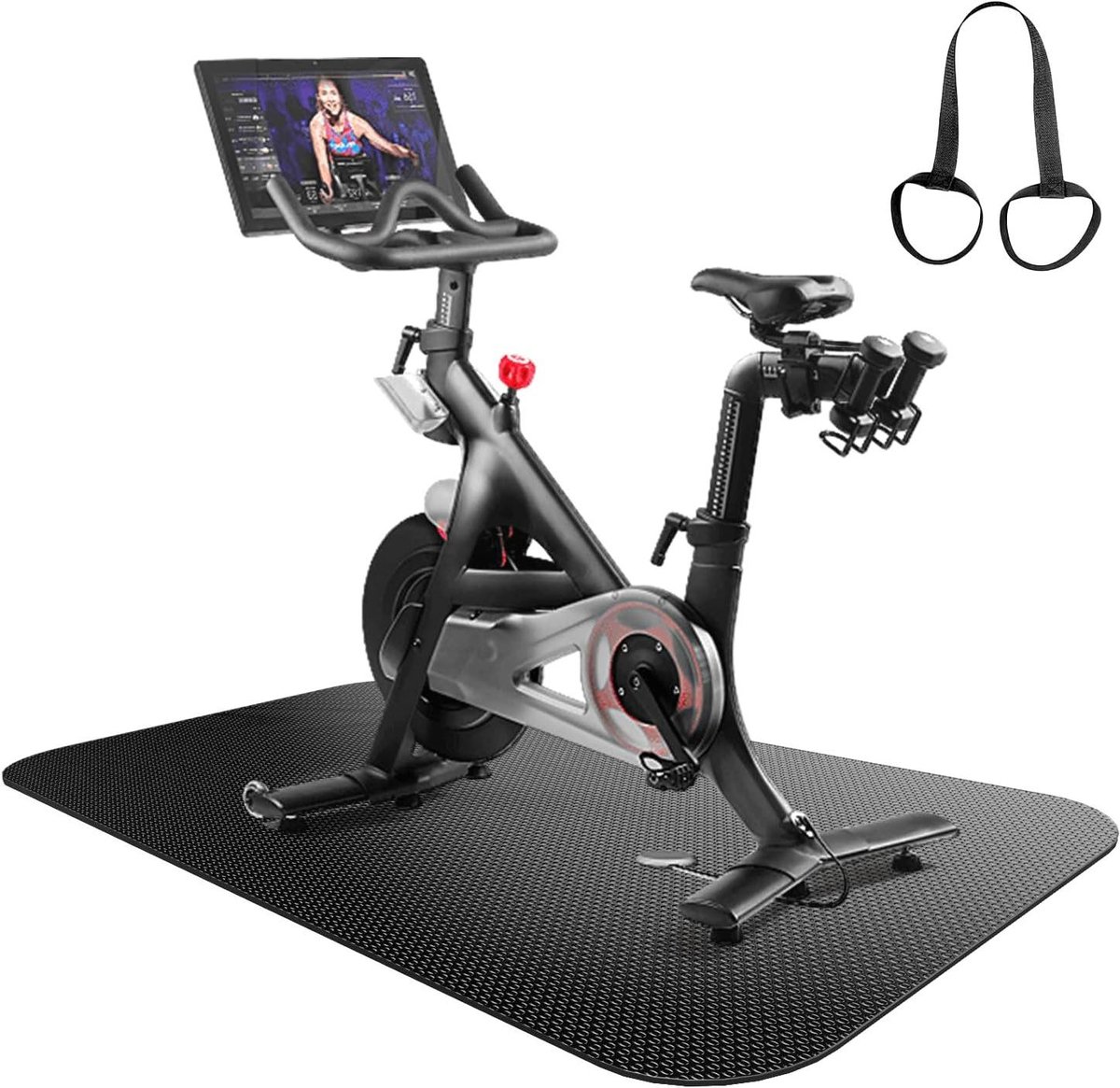 Fietsmat Hometrainer - Loopbandmat Fitnessmat - Vloeren Beschermen - Ruisonderdrukking Antislip - 60 x 120 cm - Zwart