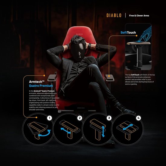 Ergonomische Gaming Stoel met Koeltechnologie, Verstelbare Voorkant en 4D Armleuningen | Max 140 kg — afbeelding 4