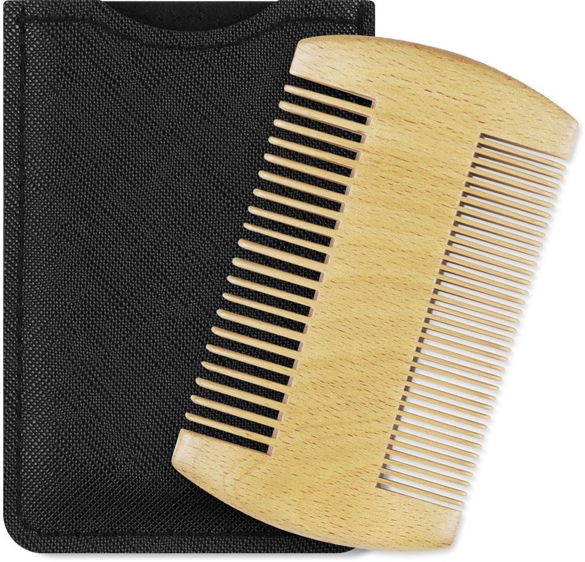 Baardkam, draagbare reiskam, baardkam van hout, geschikt voor baardverzorging en haarstyling, kan baard van verschillende lengtes gladmaken