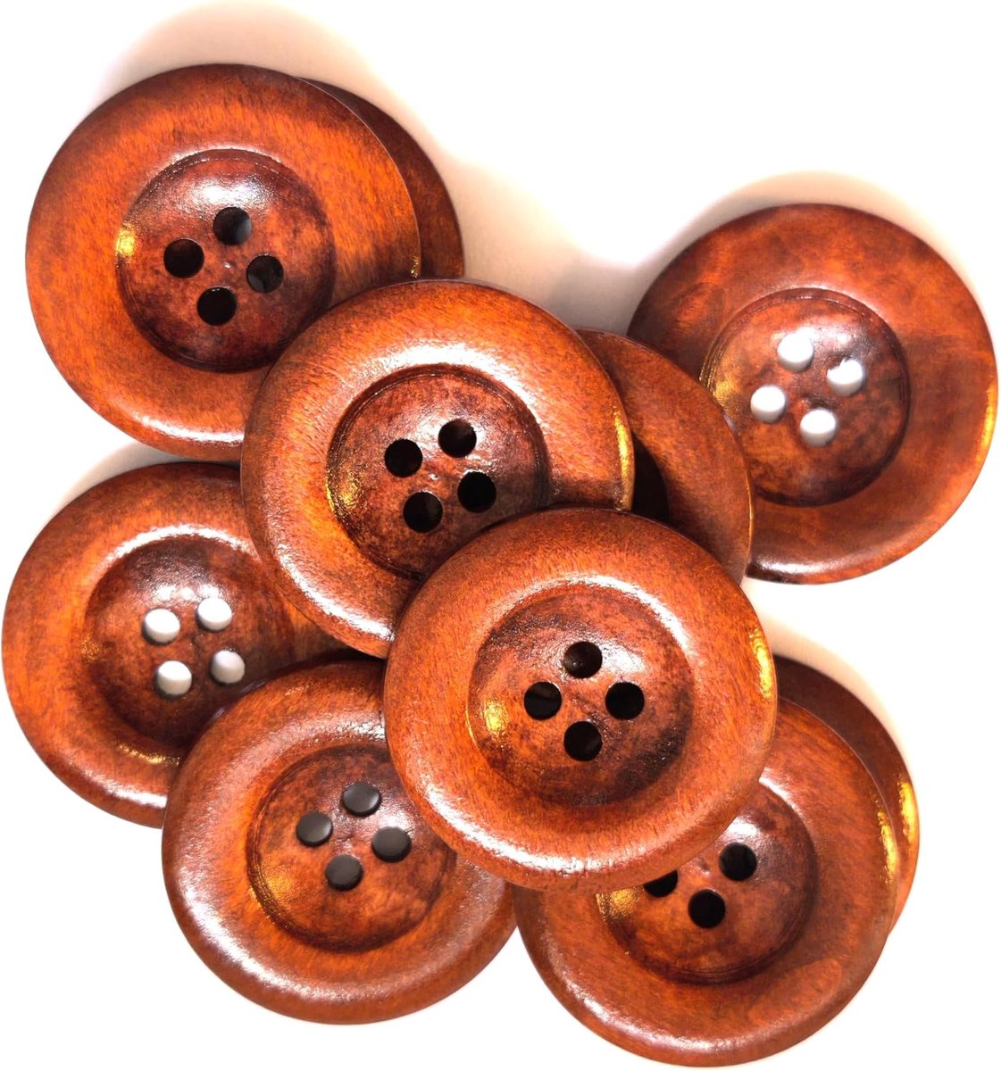 Knopen 35 mm 4-gaats rond bruin knoop om op te naaien donkerbruin houten knop knop ambachtelijke knopen decoratieve knopen jasknoppen scrapbooking