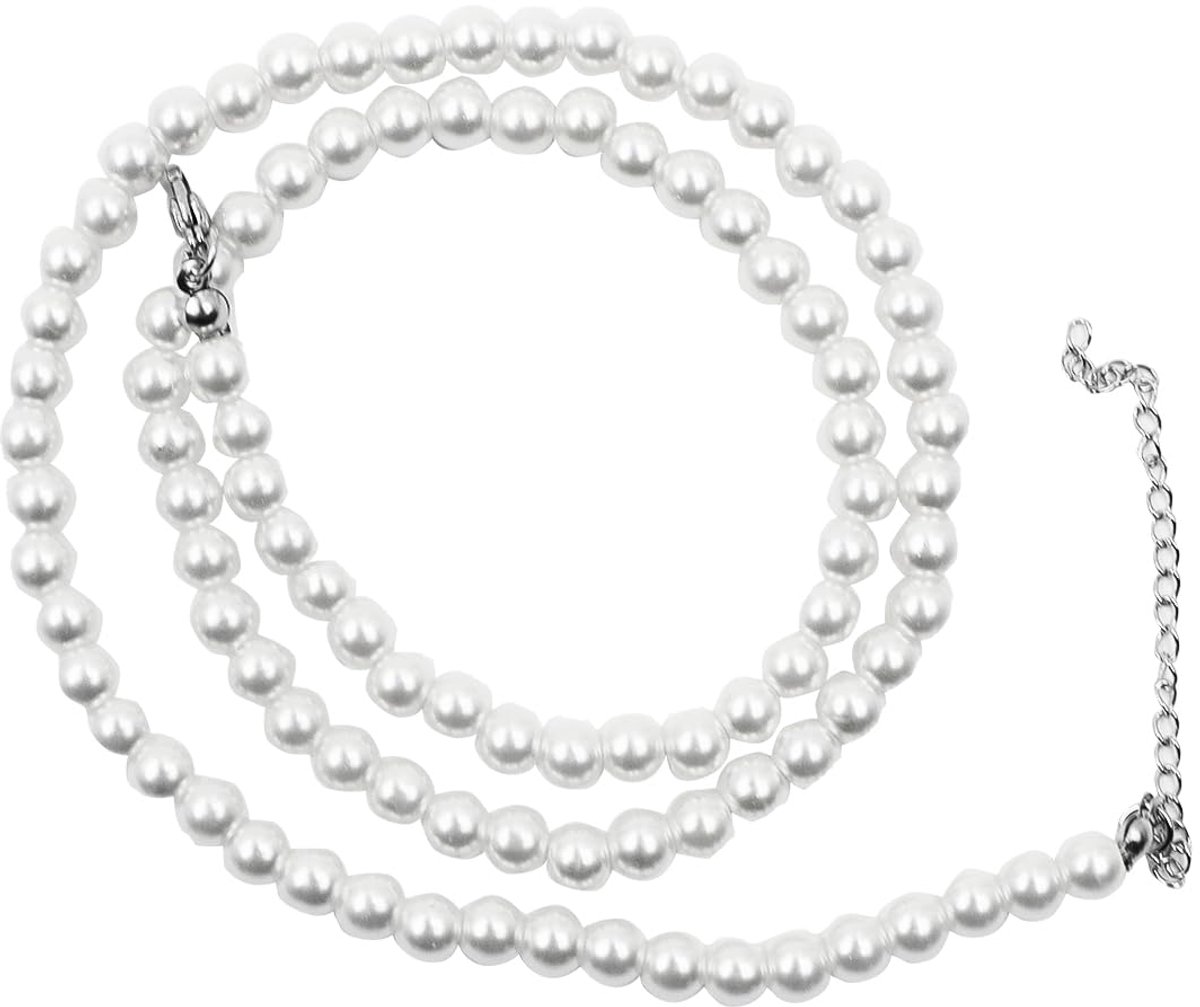 Parelketting voor mannen, 6 mm, 55 cm kralenchoker, sieraden voor choker, witte parelketting