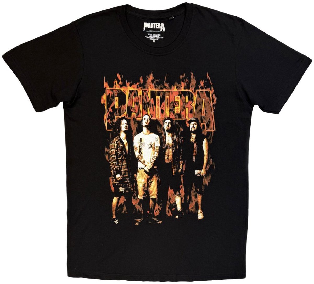Pantera - Flames Heren Tshirt - L - Zwart