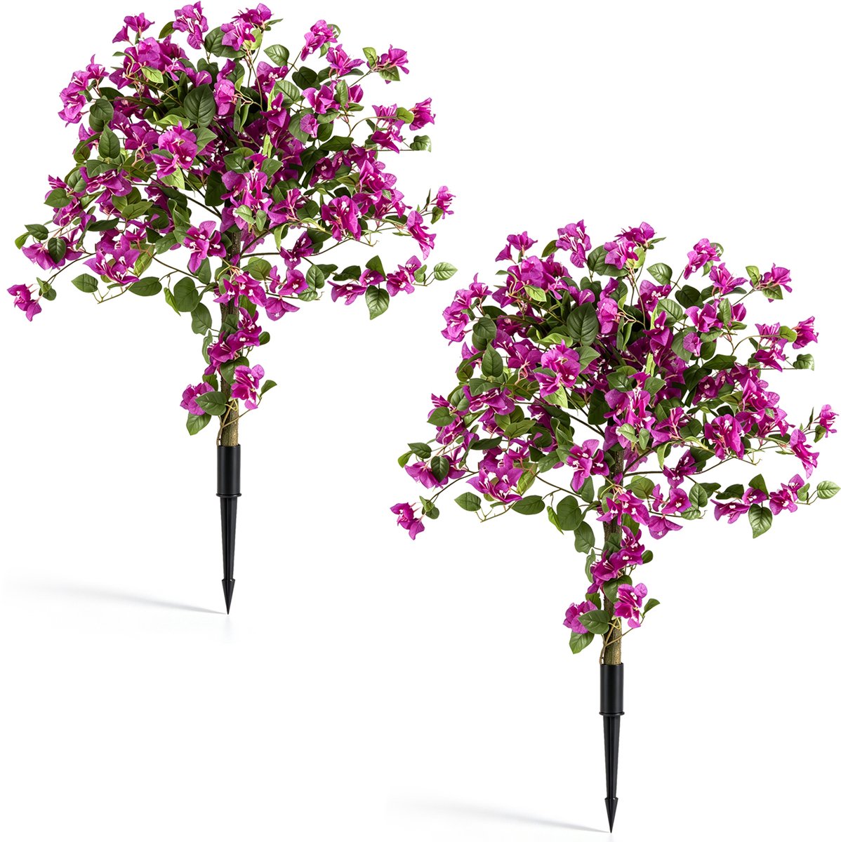 COSTWAY Lot van 2 Kunstmatige Bougainvillea's 110,5 cm | Kunstplant voor Buiten en Binnen, Decoratieve Bloemboom met Stok en Zijden Bloemen voor Tuin, Balkon, Woonkamer