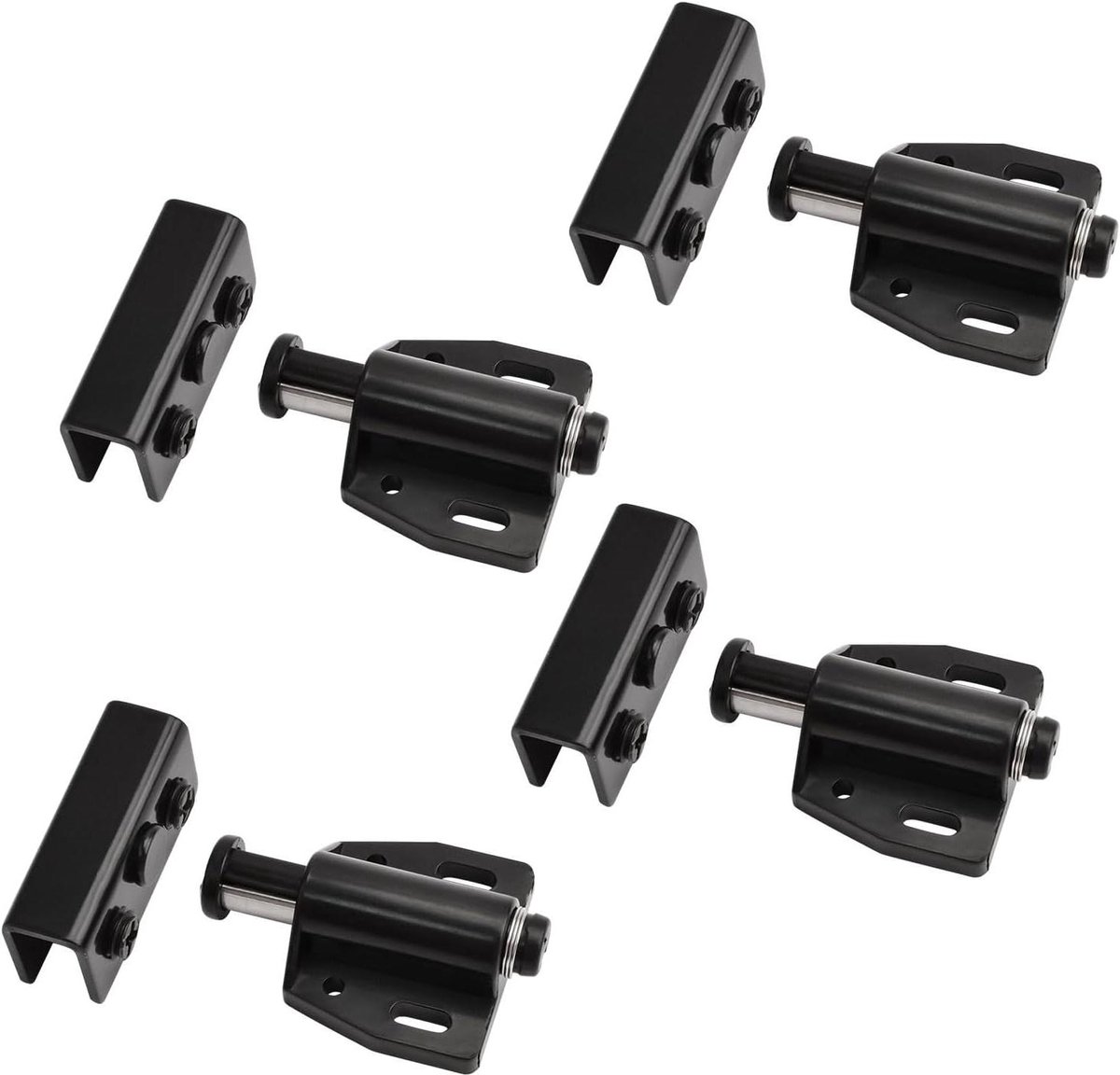 Magnetische Deurvangers - Glazen Deur Sluitingen - Kasten Afsluiten - Verstelbare Klem - 5-8mm Deurdikte - Zwart