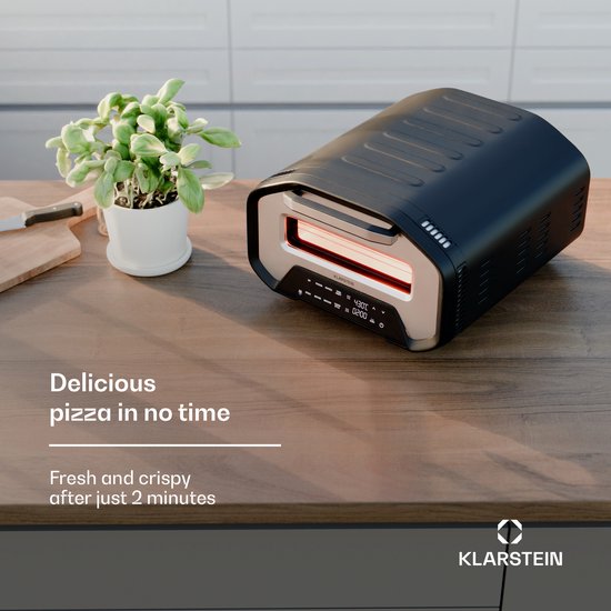 Klarstein Pizzaoven PizzaForno elektrische met 1700 W - 7 programma's + geheugen - digitaal display - 51 cm - voor pizza - voor Keuken - Touch - Pizzaoven Houtskool Steenoven — afbeelding 4