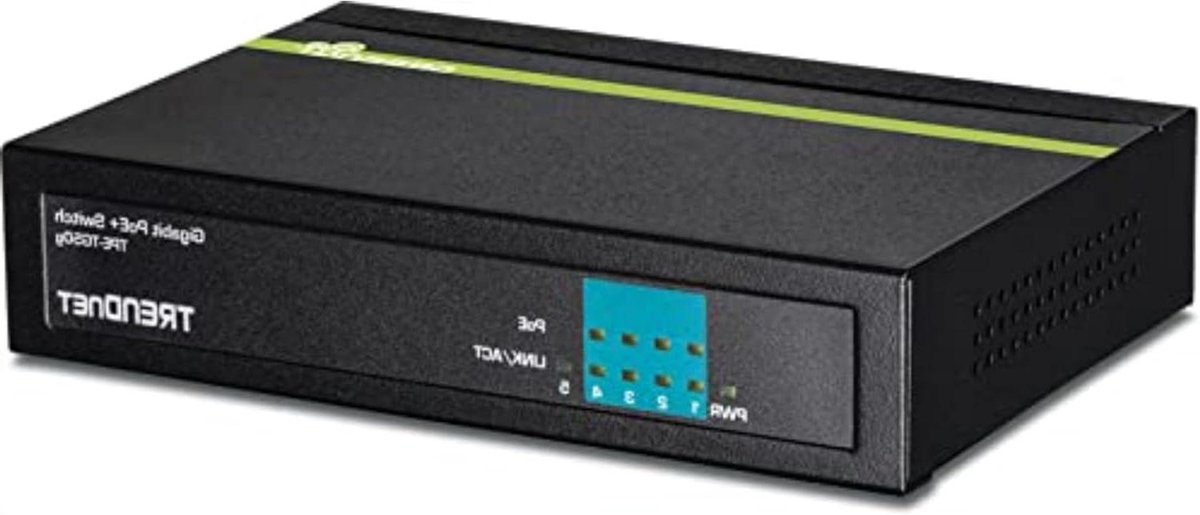Gigabit PoE+ Switch - Netwerk Switch - Netwerk Uitbreiden - Compact Ventilatorloos Design - 31 watt PoE Budget - Zwart