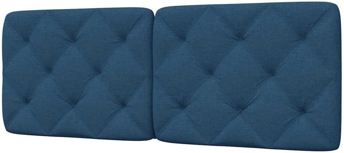 Hoofdbordkussen - Bedkussen Hoofdeinde - Bed Opknappen - Met Riemen Bevestiging - 140 cm - Blauw