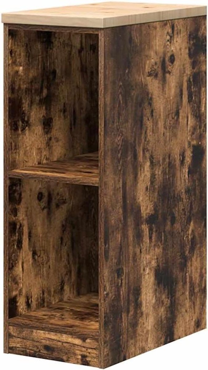 Garagekast Grenenhout - Gereedschapskast Onderkast - Gereedschap Organiseren - Massief Hout - 30x51x85 cm - Gerookt Eiken