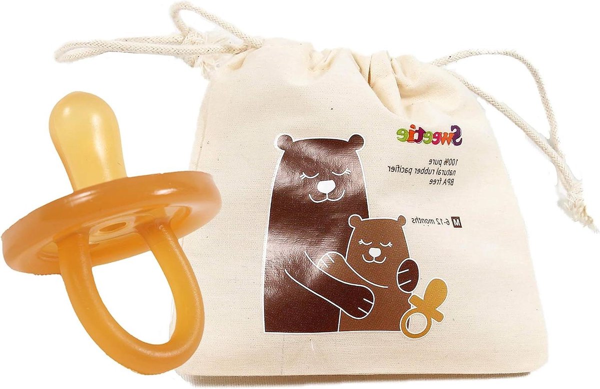 Natuurlijke Rubber Fopspeen - Baby Fopspeen Zachte Speen - Baby Kalmeren - 100% Puur Natuurlijk Rubber - 12-18 maanden - Natuurlijk