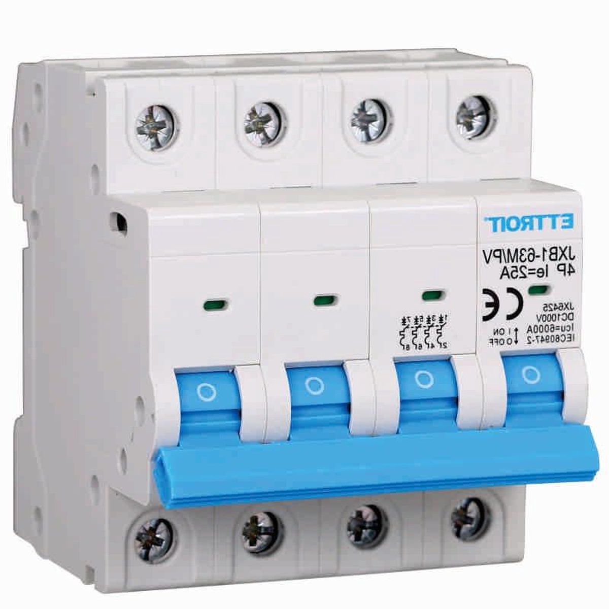 Fotovoltaïsche Schakelaar - DC Stroomonderbreker - Zonnepaneel Beveiliging - Overbelasting & Kortsluiting - 1000V 6KA - Grijs