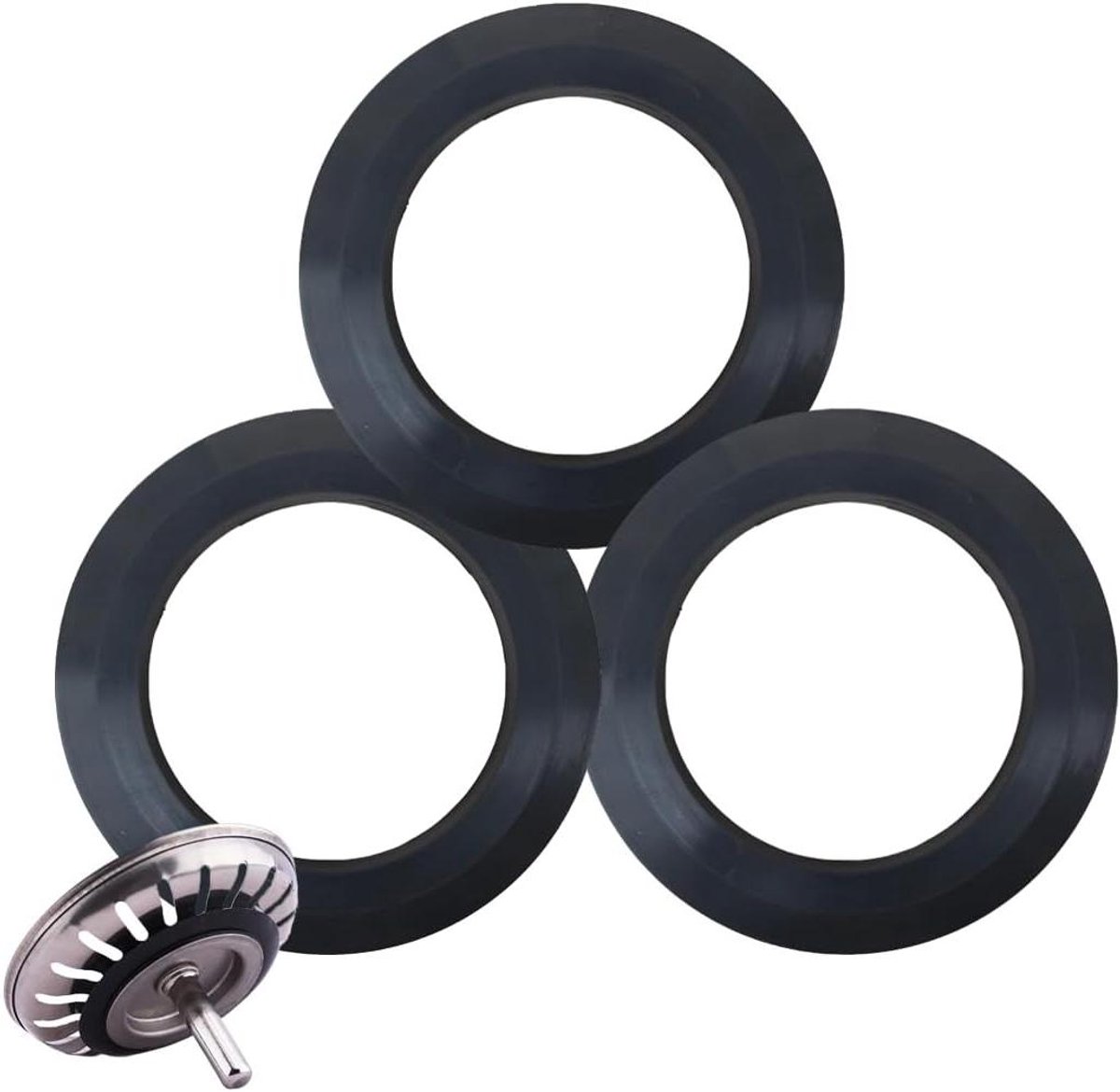 Rubberen Afdichting - Zeefafdichting Vervanging - Gootsysteem Dichtmaken - Corrosiebestendig Rubber - 3 stuks - Zwart
