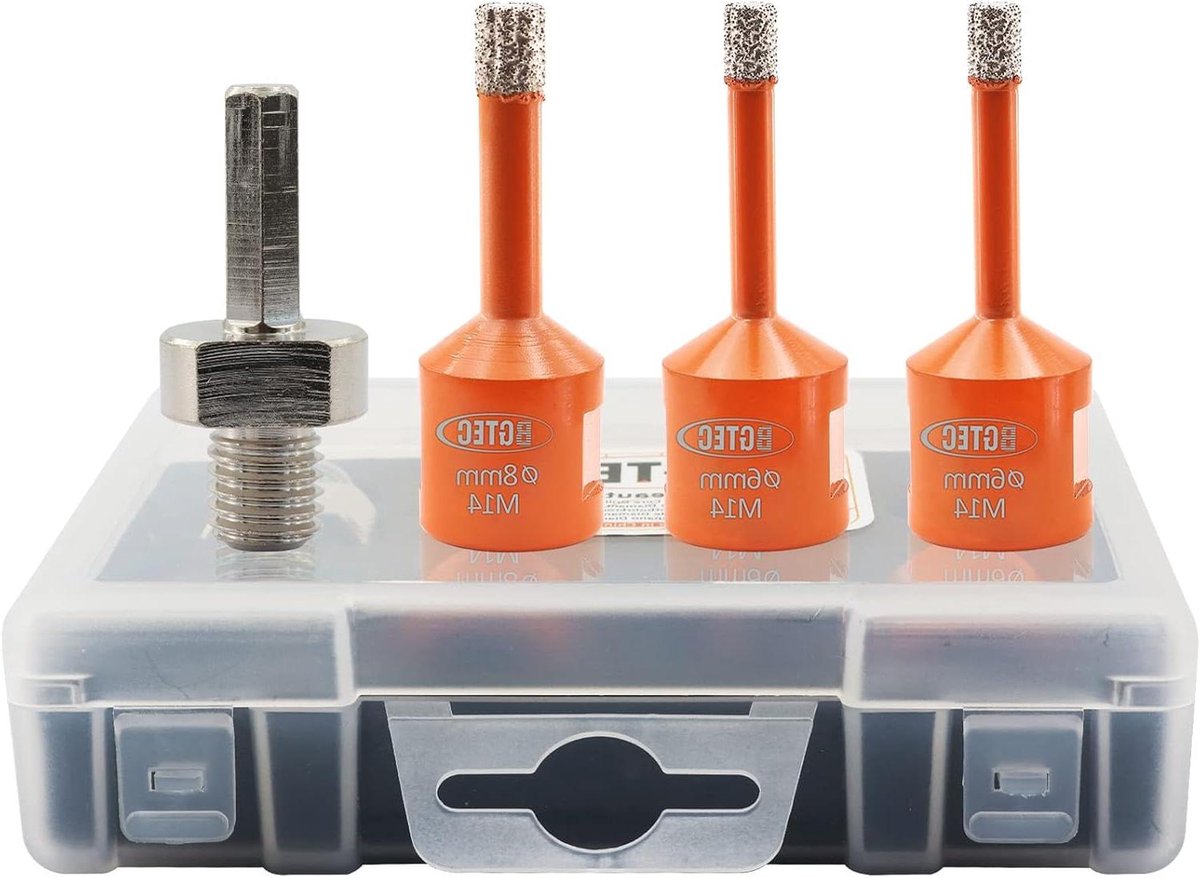 Diamantboor Set - Tegelboor Kroonboor - Gaten Boren - Wax Gekoeld - 6/6/8 mm - Oranje