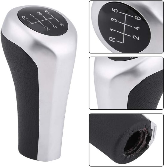 Schakelpookknop 6 versnellingen - Versnellingspookhoes Pookknop - Auto Interieur Upgrade - Ergonomisch Design - 10 cm - Zwart — afbeelding 4