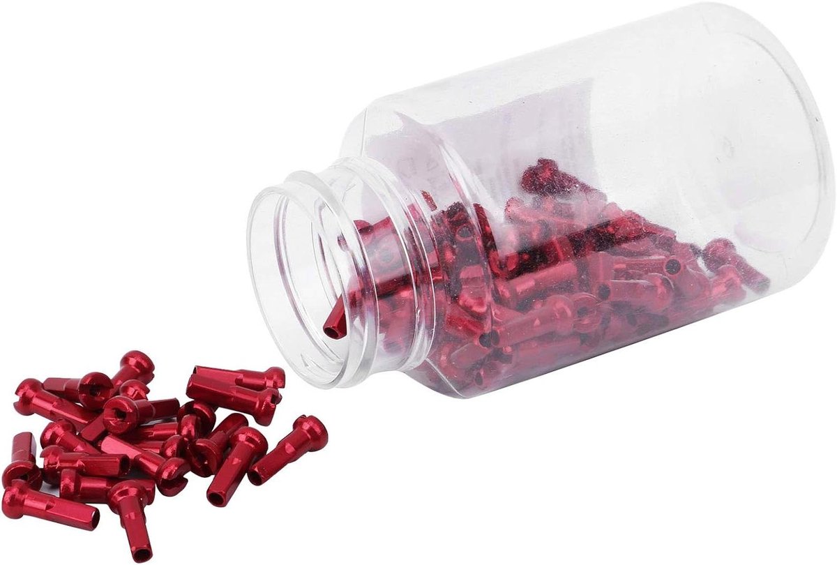 Fiets Spaaknippels - Spaakdoppen Fietsaccessoires - Fietsreparatie - CNC Anodiseertechnologie - 100 stuks - Rood
