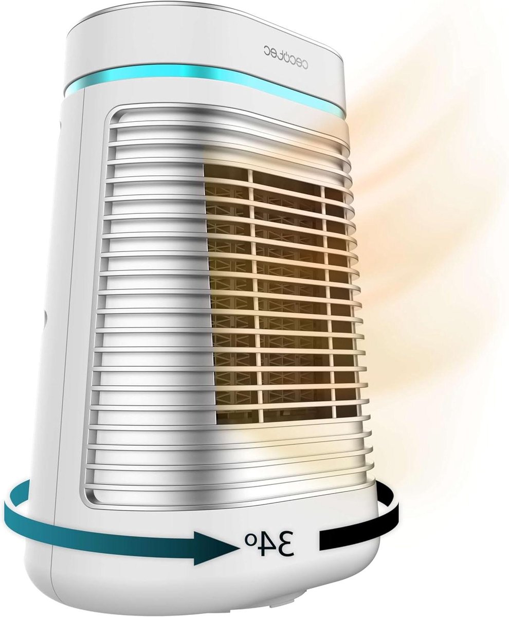 Keramische Tafelverwarmer - Ventilator Kachel - Ruimte Verwarmen - 360 Graden Oscillatie - 1500 Watt - Wit