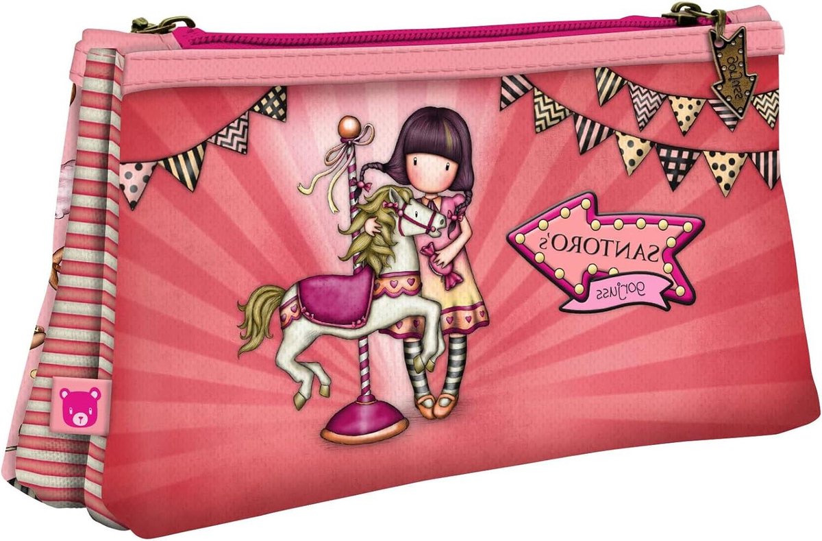 Dubbele Etui - Pennendoos Riant - Schoolspullen Organiseren - Twee Ritsvakken - 21.5 x 11.5 x 5 cm - Roze