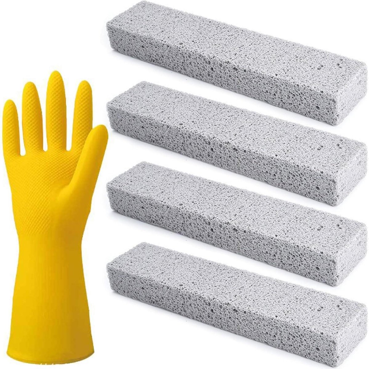 Pumice Stone Toilet - Reinigingssteen Blokken - Vlekken Verwijderen - Natuurlijk Materiaal - 15 cm - Grijs