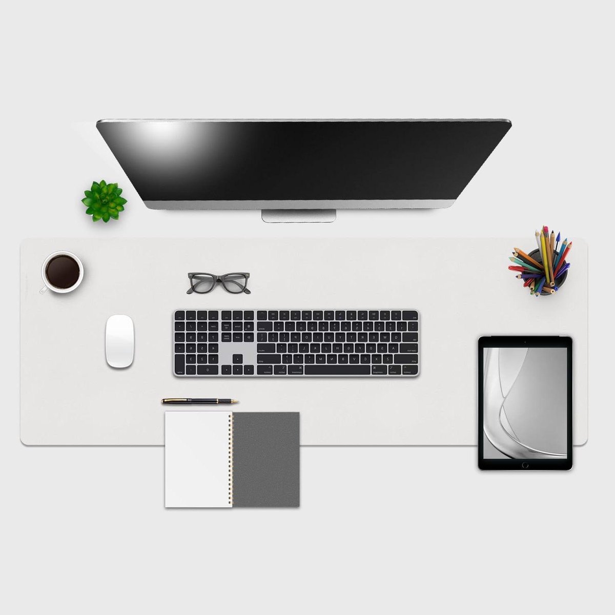Bureauonderlegger - Bureau mat - Bureau beschermen - Brandwerend en schokproof - 120x40 cm - Vuilwit