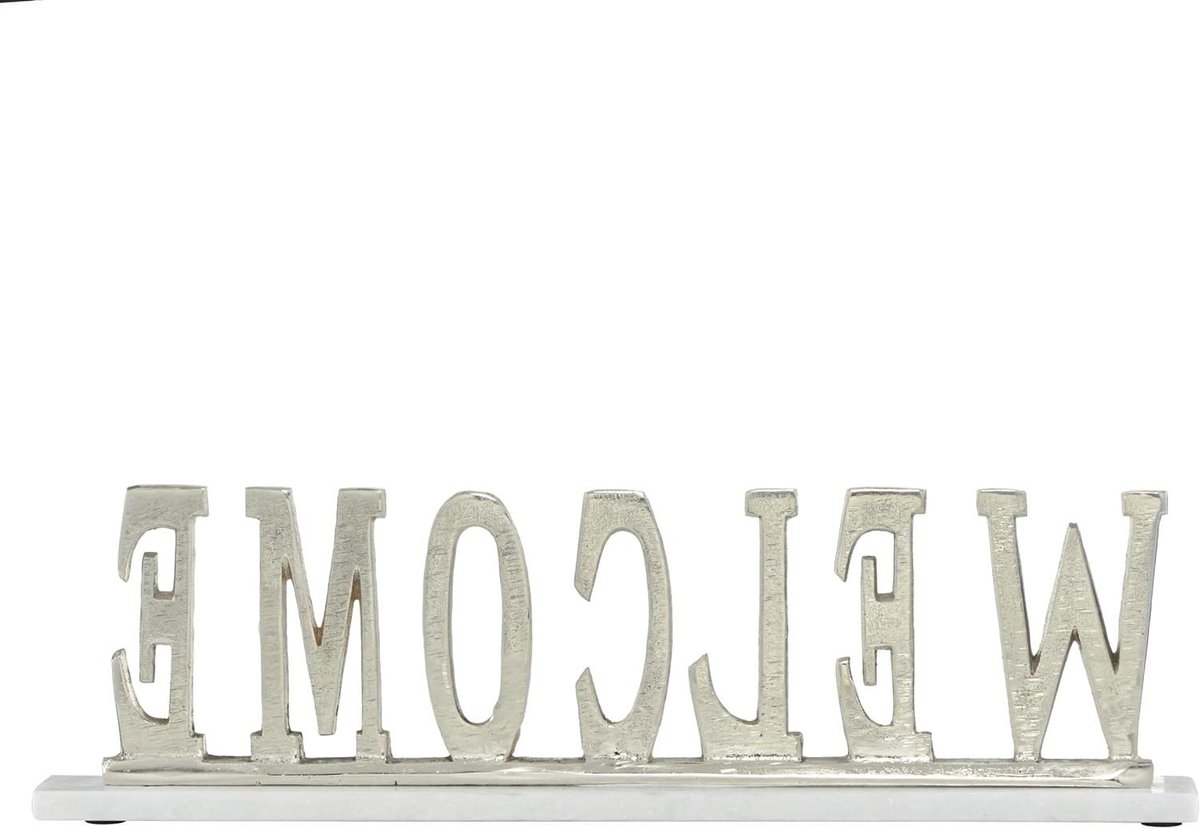 Decoratief Welkomstbord - Bureau Decoratie - Entree Aankleden - Aluminium Letters - 54 cm - Zilver