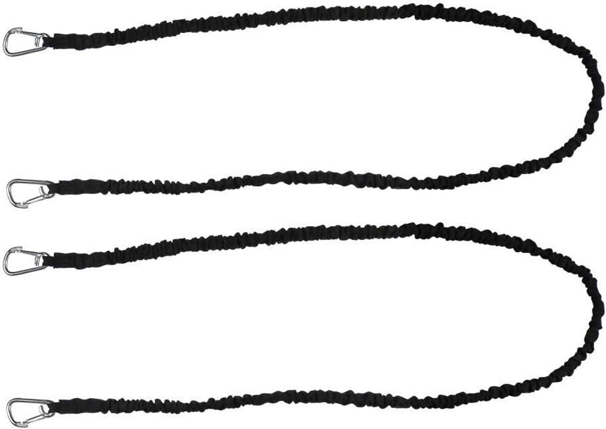 Lijn Demper Bungee - Elastisch Koord Boot - Bevestigen Lading - Hoge Sterkte 300 Pond - 183 cm - Zwart