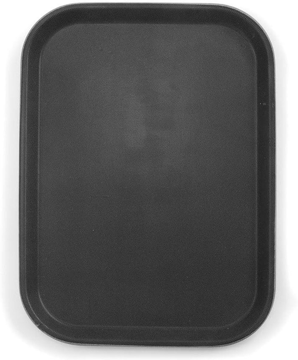 Dienblad Rechthoekig - Serveerschaal PP - Eten Serveren - Verhoogde Rand - 25x35 cm - Zwart