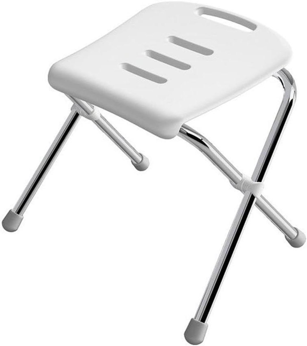 Douchestoel Opvouwbaar - Badkamer Hulp - Veilig Douchen - Antislip Voetjes - 47 cm Hoog - Wit