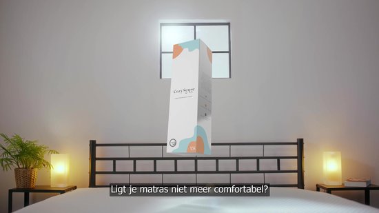 Matelas Topper CozySense® 180x200 - Surmatelas - Matelas de dessus - Mousse à mémoire de forme avec Gel Refroidissant - CertiPUR® - Fermeté Ferme - 8 CM - Housse Lavable