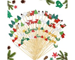 Kerst Houten Stokjes - Decoratie Prikkers - Hapjes Presenteren - Duurzaam Materiaal - 1 Stuks - Natuurlijk