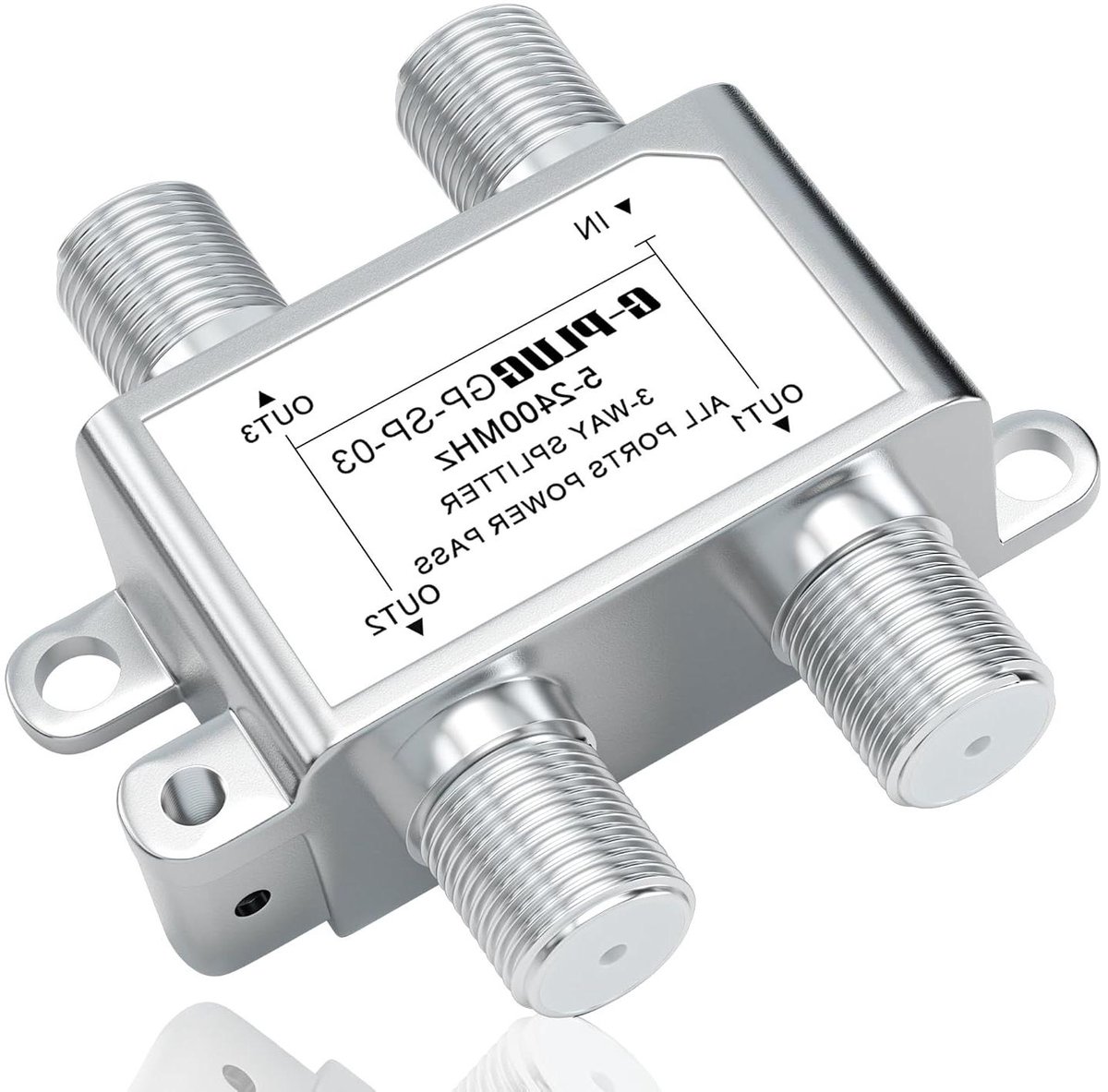 Satelliet Signaalverdeler - Splitter TV Radio - Signaal Verdelen - Robuuste Metalen Behuizing - 3 Uitgangen - Zilver