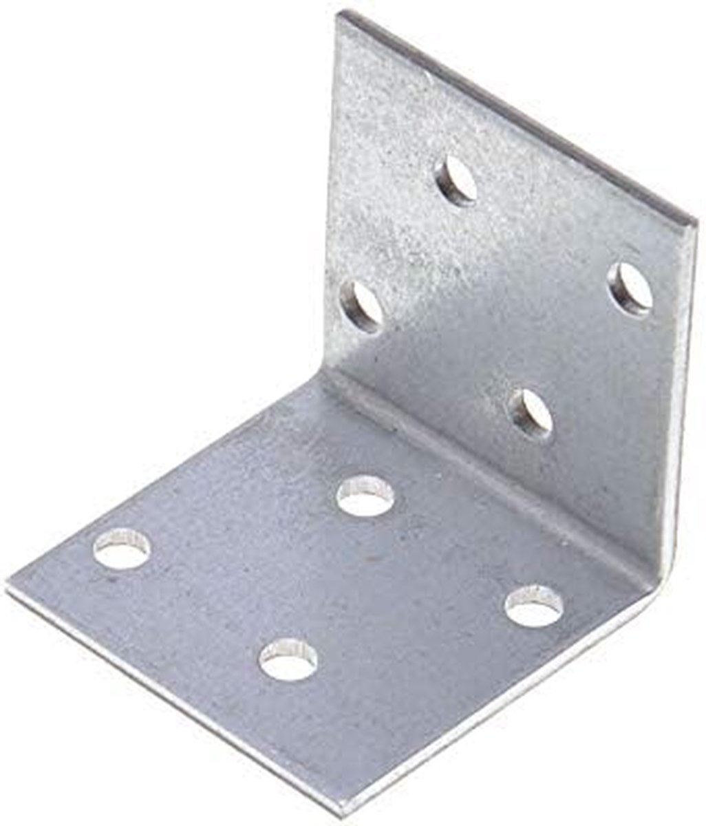 Hoekverbinder Plaat - Bevestigingshoek - Meubelbouw - Gegalvaniseerd Metaal - 40mm Pakket - Zilver