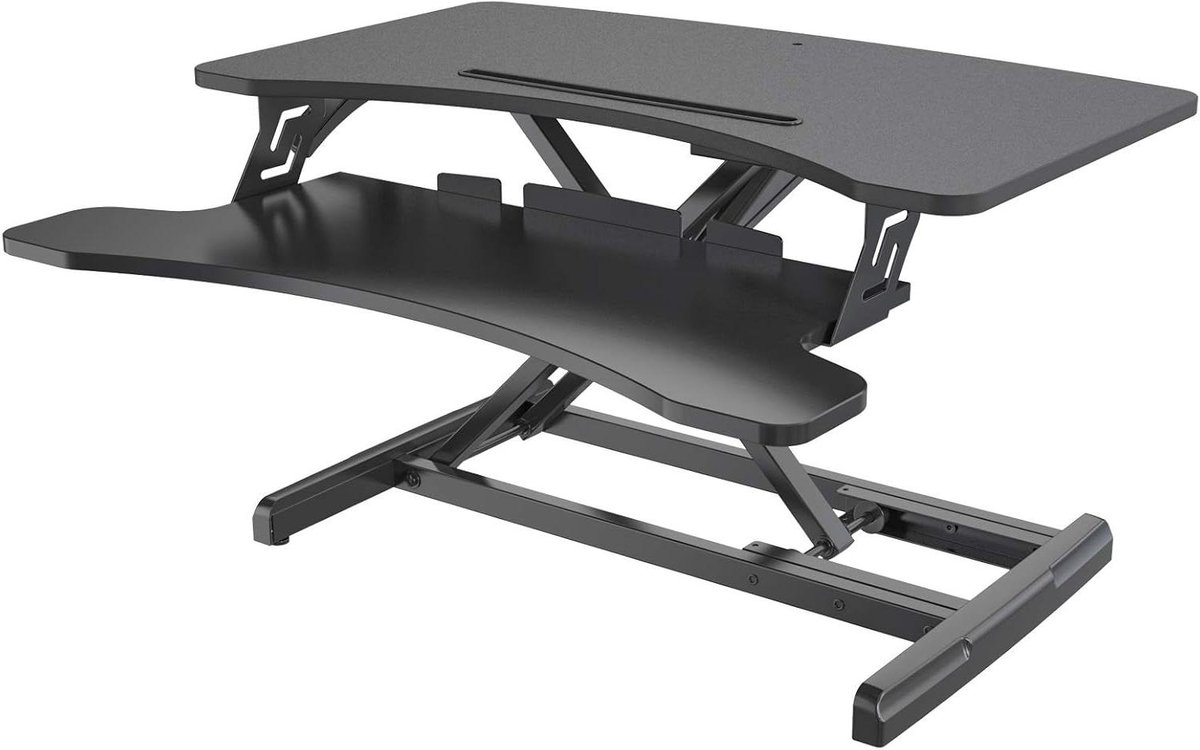 Bureau Opzetstuk - Zit-sta bureau - Ergonomisch werken - In hoogte verstelbaar - 768 x 453 cm - Zwart
