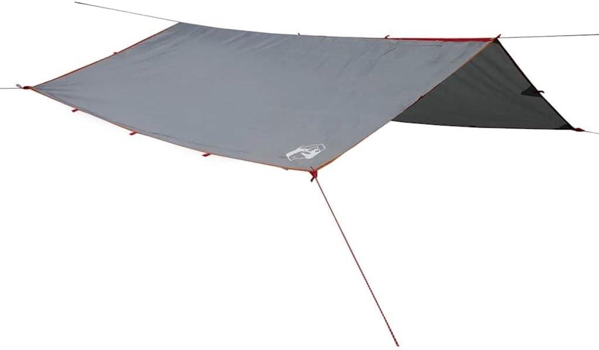 Kampeerluifel waterdicht - Tentzeil grondzeil - Activiteiten buiten - Waterdicht windbestendig - 300x294 cm - Grijs oranje
