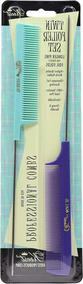 Haarkam Set - Puntkam Stylingkam - Haar Stylen - Fijn Tand Ontwerp - 2 Stuks - Paars Groen