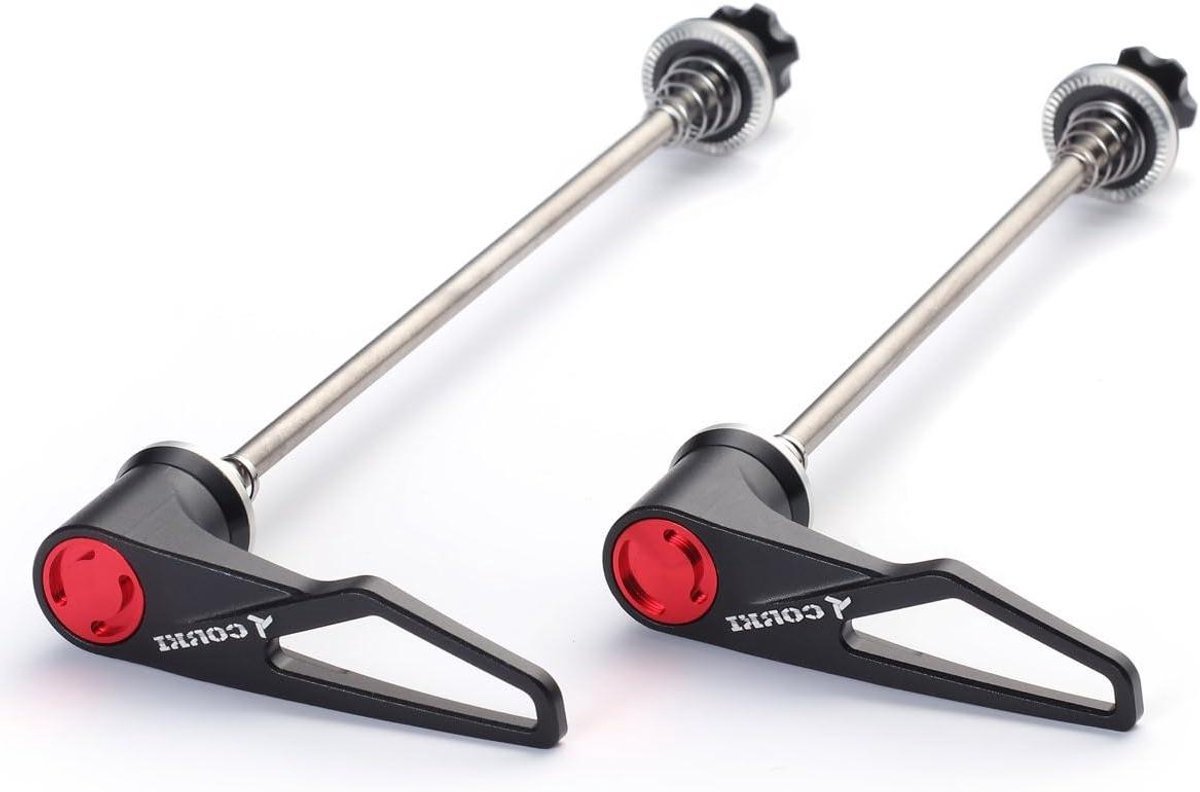 Titanium Snelspanners Set - Fiets Assen - Wielen Beveiligen - Verbeterd Ratel Ontwerp - 2 stuks - Zwart